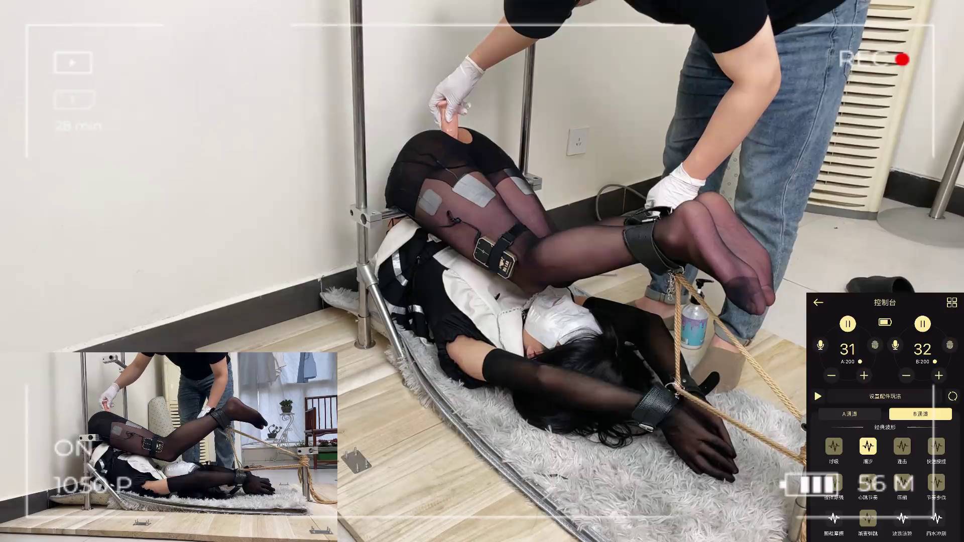 糖糖原创 物化训练，超长时间放置，欧美复刻金属固定，人体家具，AV棒、电击、皮鞭、假阳